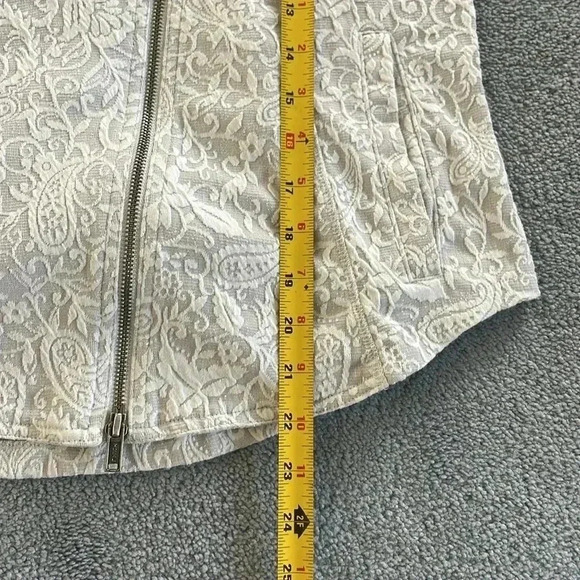 Anthropologie Saturday Sunday Neutral Moto Jacket Sz S Lace Boho Minimalist Chic - Picture 12 of 14